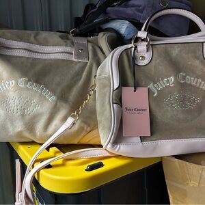 Juicy Couture Beige and Light Pink Travel Bag Set